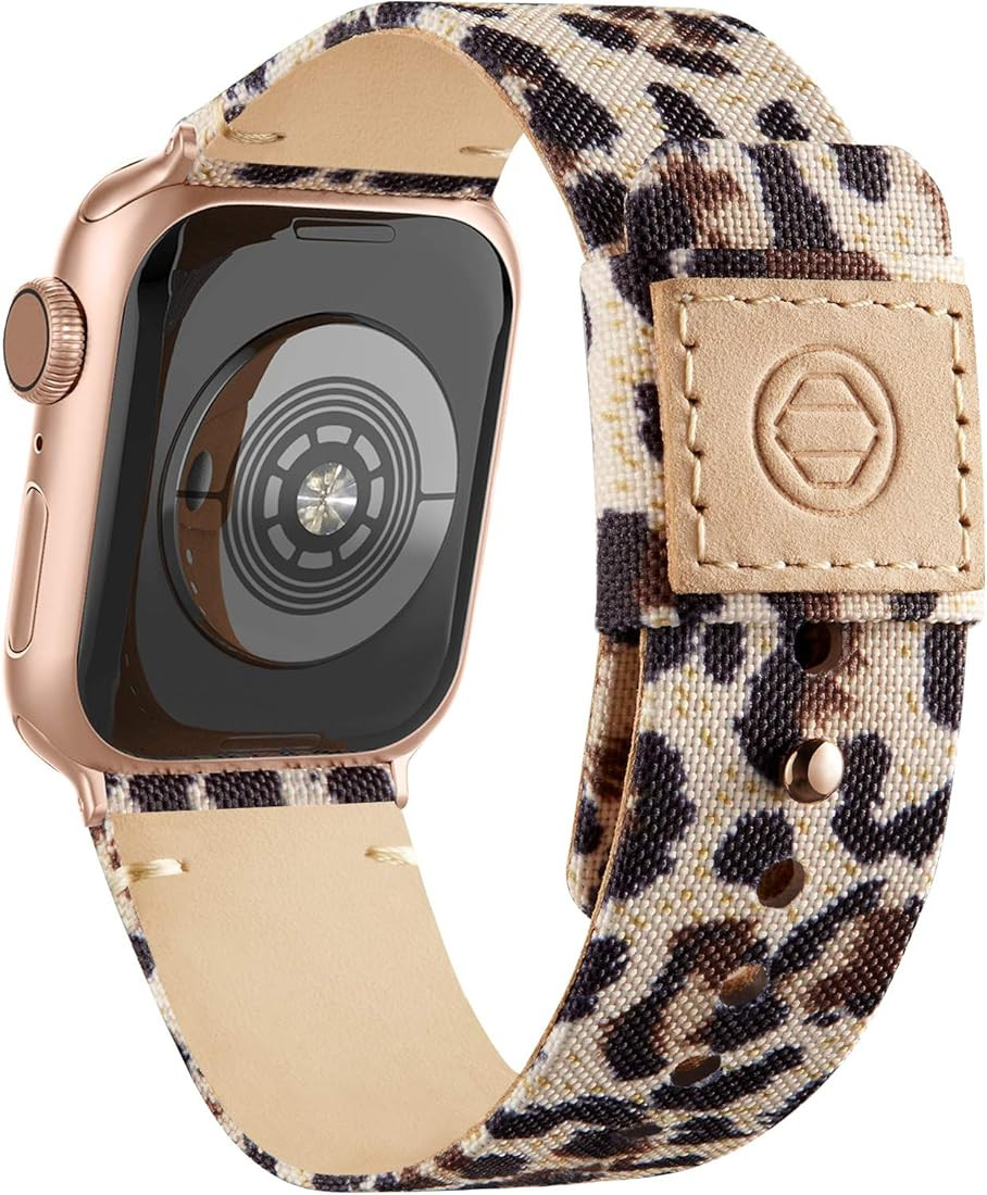 Recoppa Fabric Cloth Band Compatible with Apple Watch 45mm 44mm 42mm 41mm 40mm 38mm, Canvas Strap... | Amazon (US)