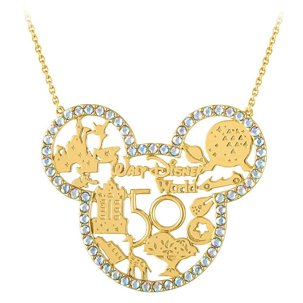 Mickey Mouse Icon Walt Disney World 50th Anniversary Necklace by Rebecca Hook – Gold | Disney Store