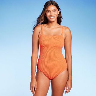 Women's Pucker Textured Square Neck One Piece Swimsuit - Kona Sol™ | Target