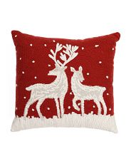 18x18 Embroidered Reindeers Pillow | Throw Pillows | T.J.Maxx | TJ Maxx