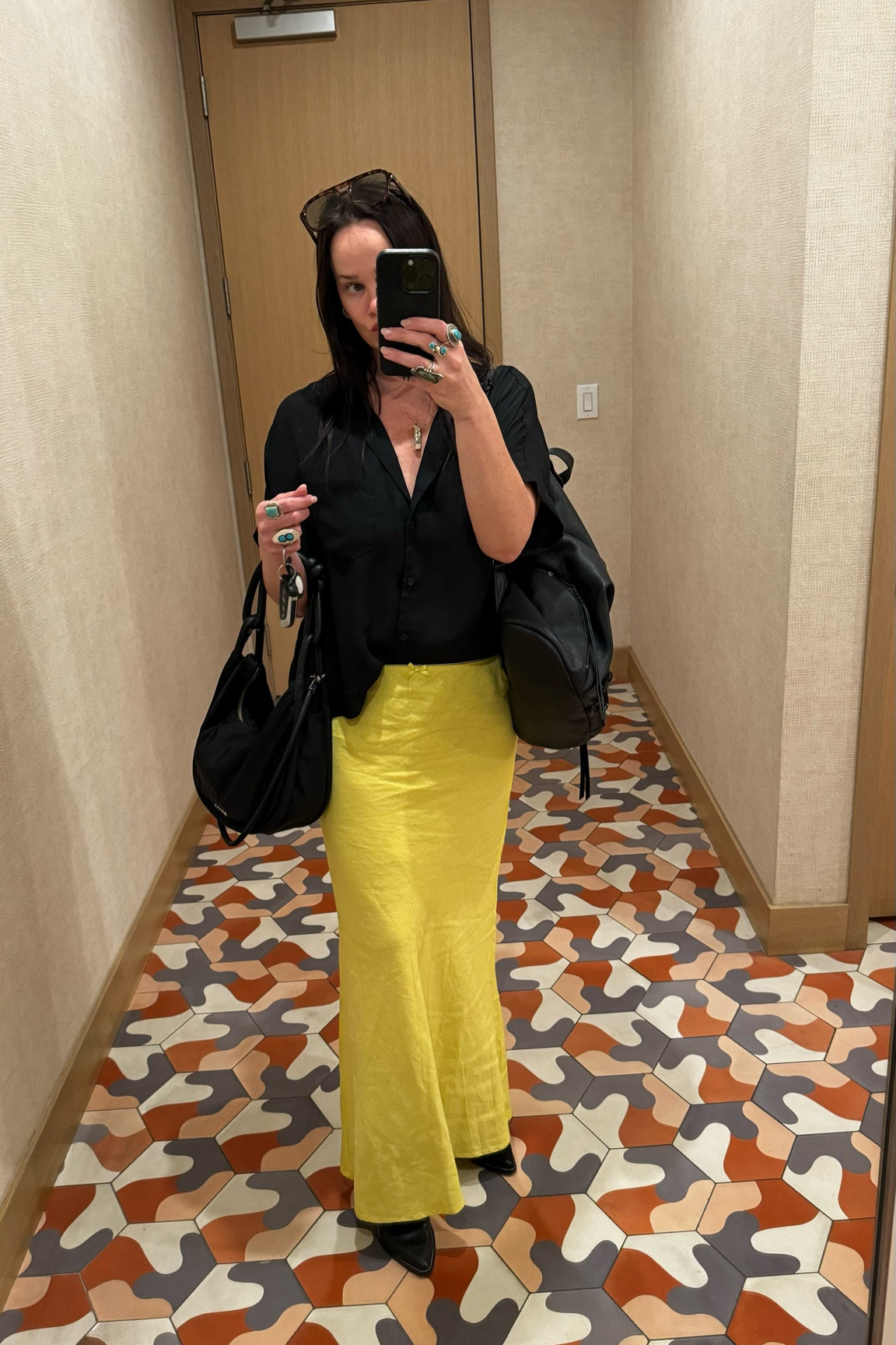 Incredible linen skirt from target in chartreuse (target calls it yellow, I think there is a little green tint). I’d say size down one size, runs large but it is stretchy and zips on the side. Comes in multiple colors, the red and brown have my heart too❤️‍🔥

#LTKTravel #LTKFindsUnder50 #LTKMidsize