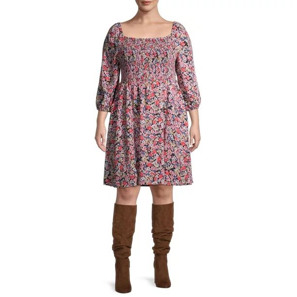 Terra & Sky Women's Plus Size Smocked Dress | Walmart (US)