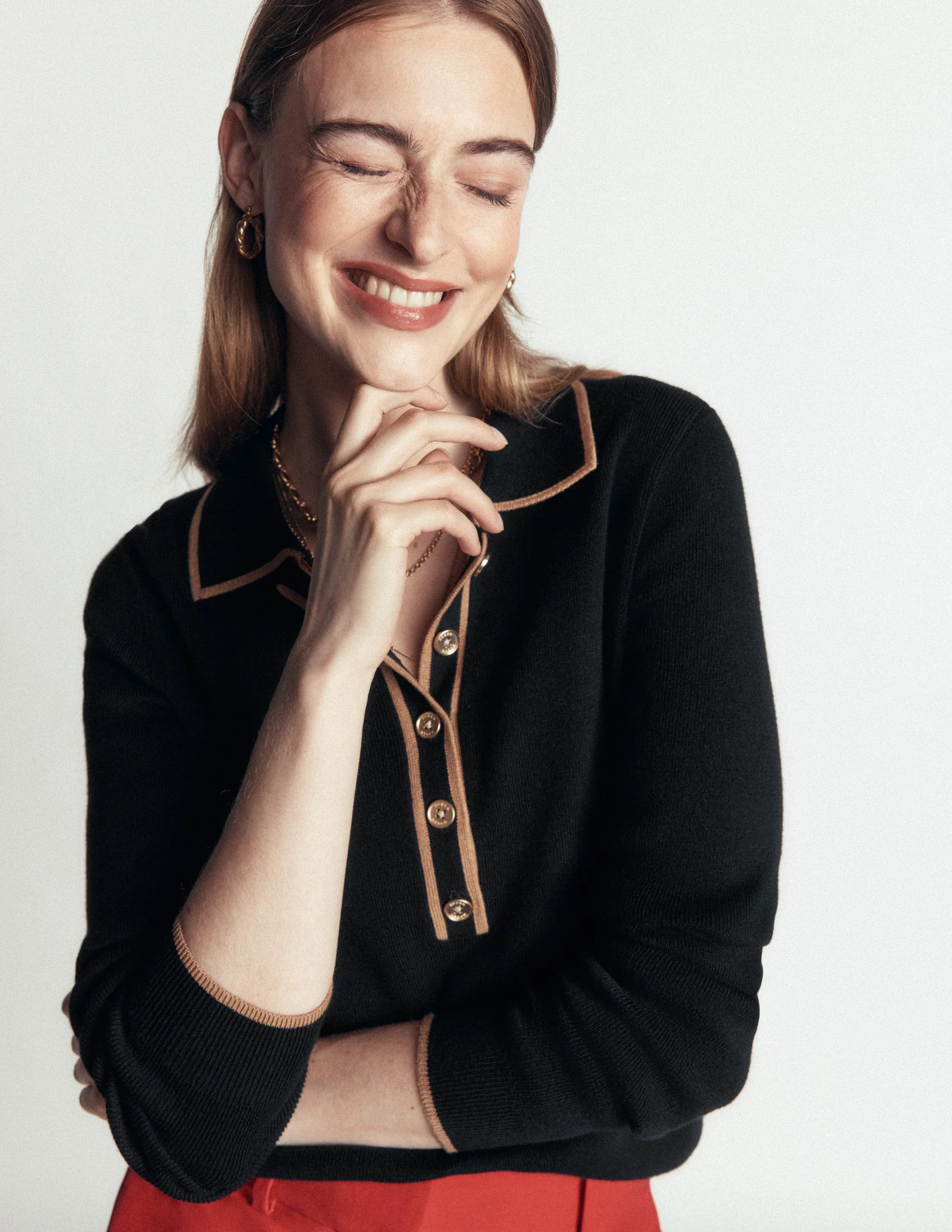 Liz Henley Sweater-Black | Boden (US)