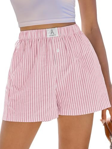 ANRABESS Boxer Shorts for Women Gingham Pajama 2026 Summer Casual Lounge Sleep Plaid Shorts Y2K B... | Amazon (US)