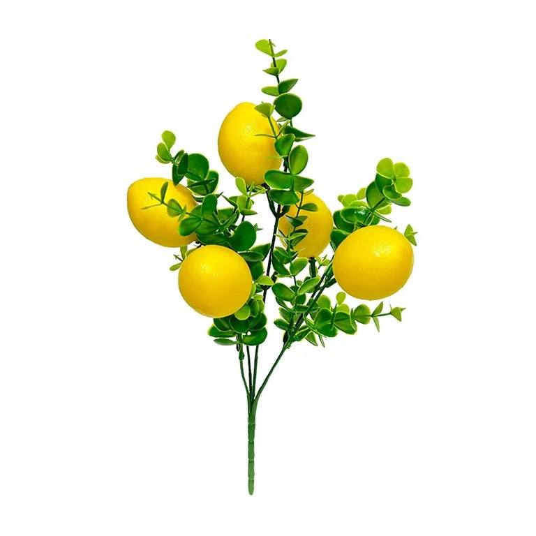 Lilixerw Clearance Artificial Lemon Plants Branches,Faux Yellow Lemon Branch Stems with Green Lea... | Walmart (US)