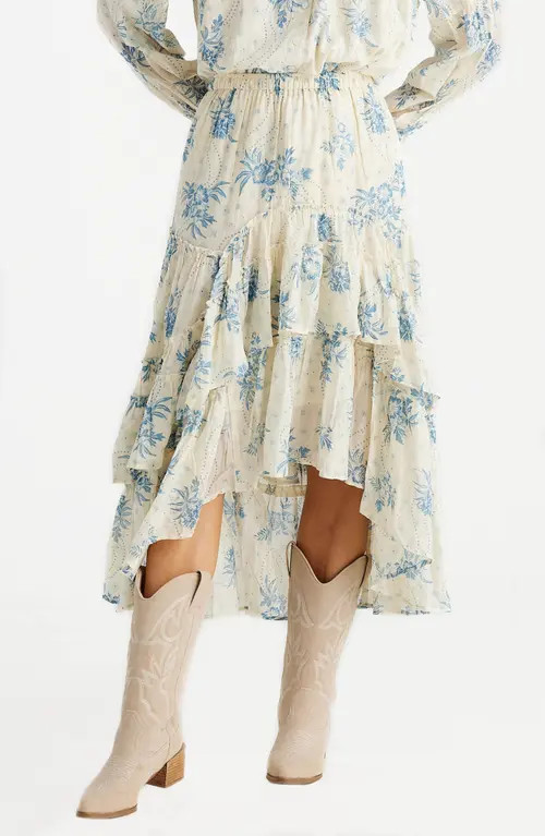 Talisman the Label Sassy Ruffle Skirt in Bluebelle at Nordstrom, Size Large | Nordstrom