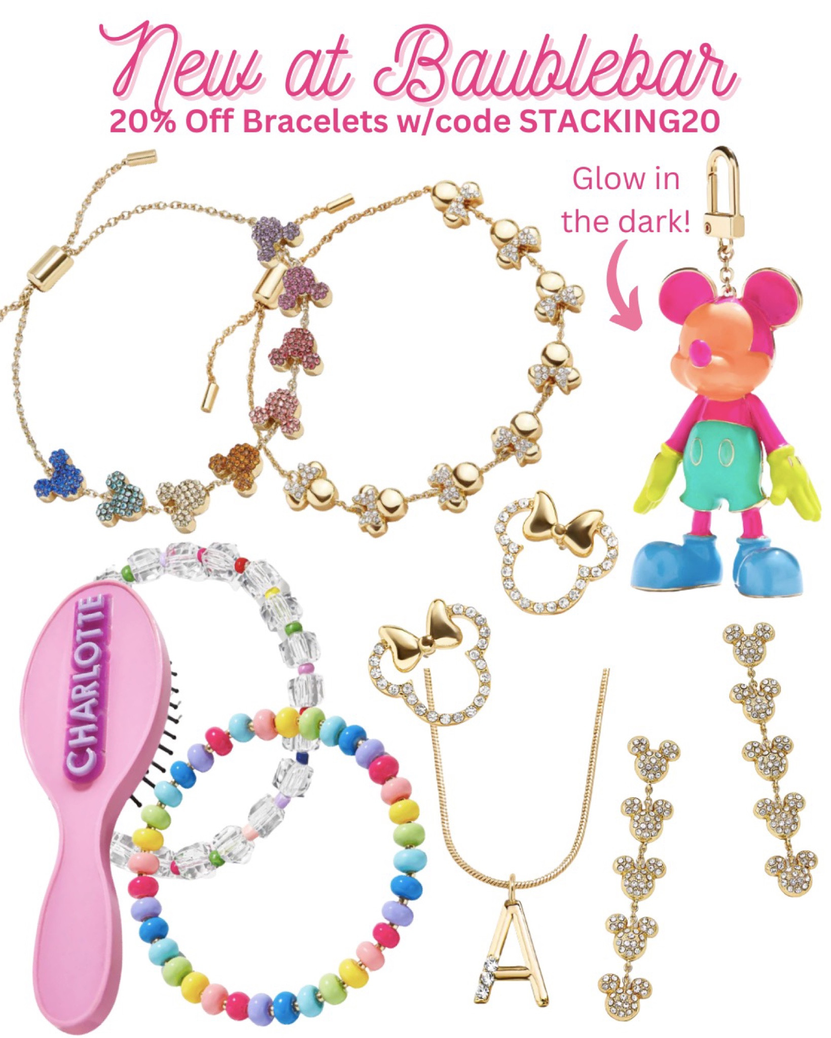 New jewelry at Baublebar 💖 Disney jewelry, Mickey Mouse bag charm, Mickey Mouse bracelet, Minnie Mouse bracelet, Minnie Mouse earrings, Disney outfit, colorful jewelry, summer jewelry, personalized jewelry, initial necklace, monogram necklace, gold necklace 

#LTKSeasonal #LTKfamily #LTKsalealert