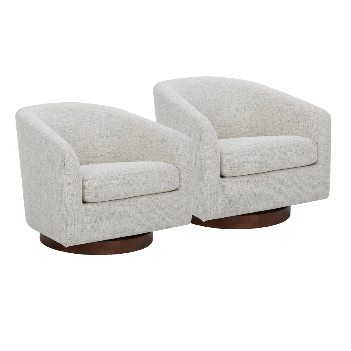 Bennett Upholstered Swivel Barrel Chair (Set of 2) | Wayfair North America