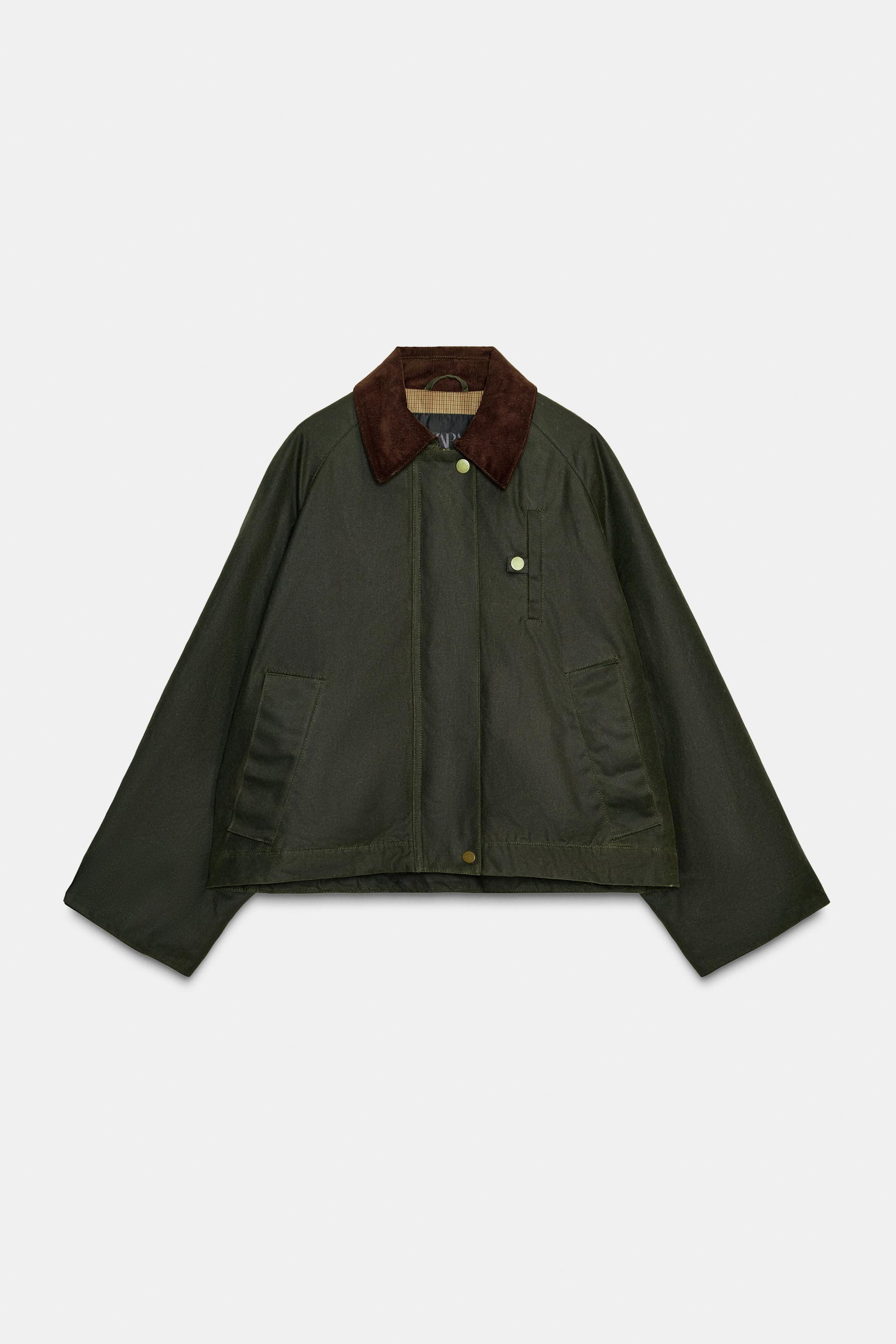 CONTRAST COLLAR WAXED JACKET ZW COLLECTION | Zara US