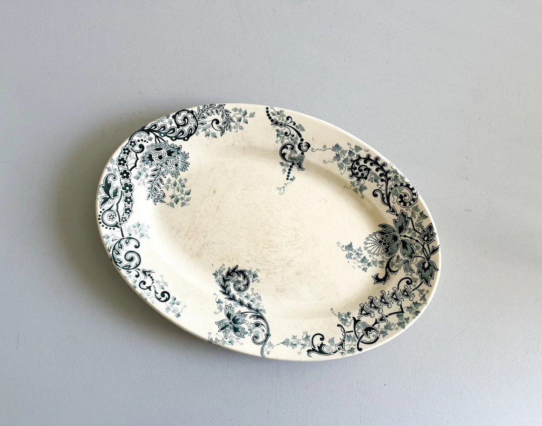 Oval Ironstone Dish, Sévigné Model, Choisy Le Roi, Early 20th Century, - Etsy | Etsy (US)