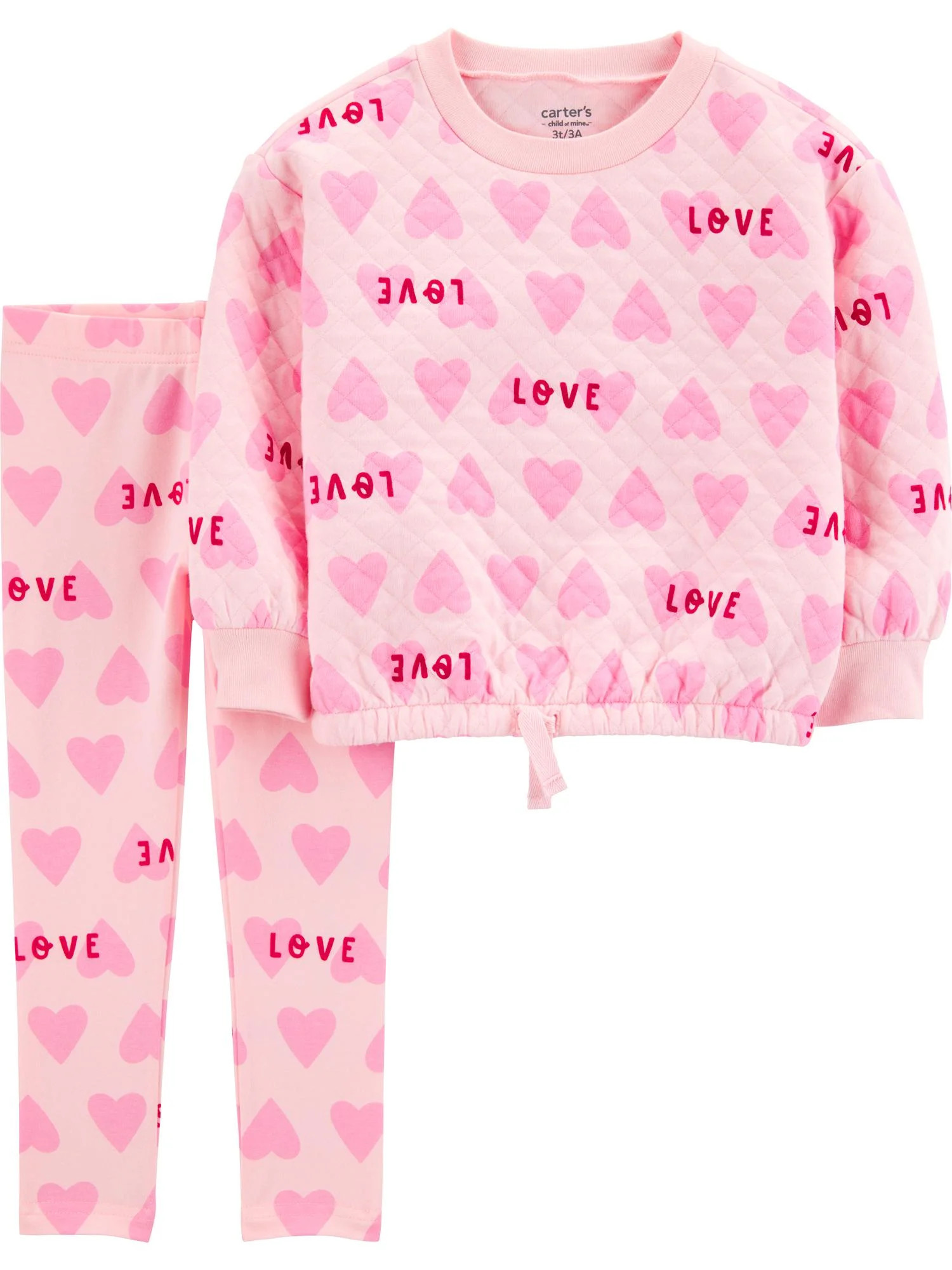 Carter's Child of Mine Toddler Girl Valentine's Day Outfit Set, 2-Piece, Sizes 12M-5T | Walmart (US)