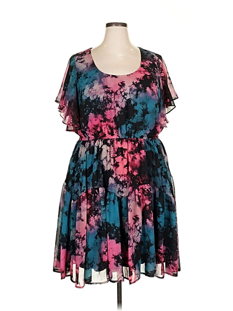 Torrid 100% Polyester Tie-dye Blue Cocktail Dress Size 3X Plus (3) - 49% off | ThredUp (US)