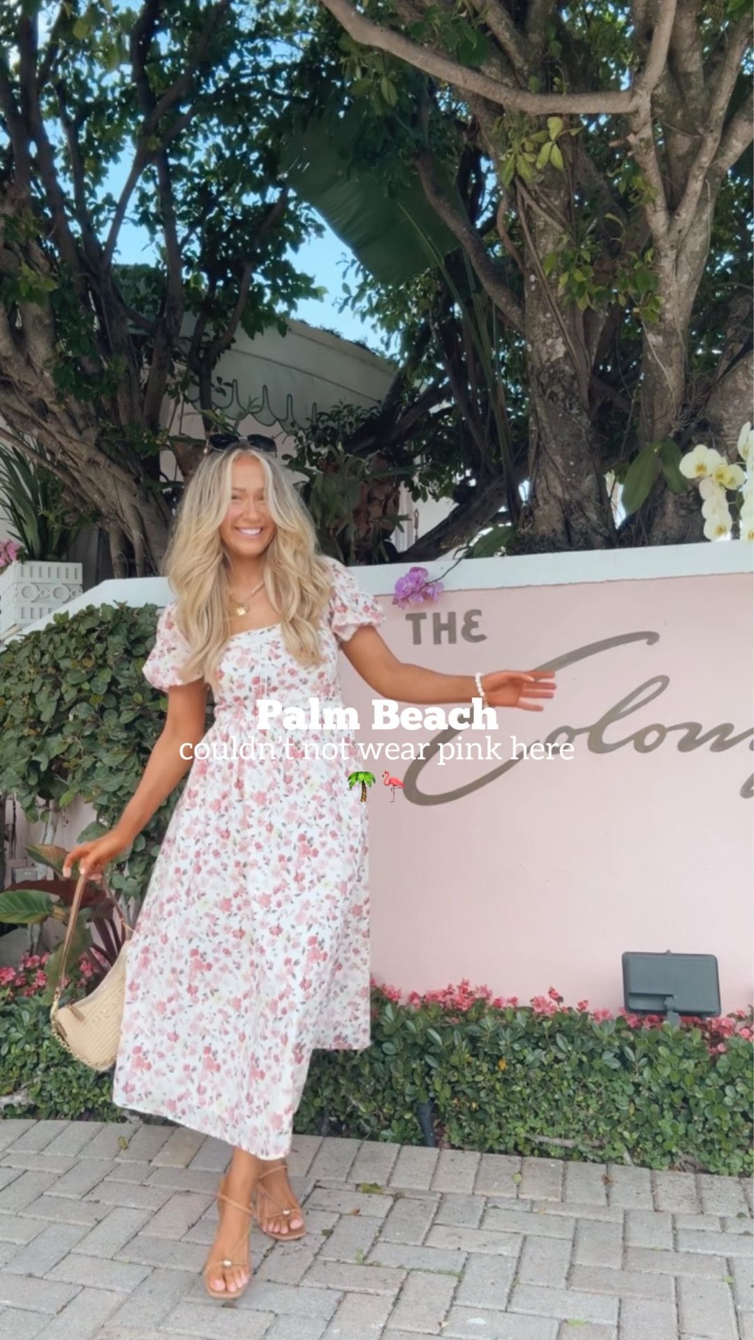 Affiliate links - I earn commission on purchases made through my links | Something about Palm Beach makes every outfit feel like it needs to be pink! (And I’m not mad about it!!)🌴🦩 

lunch outfit
What to wear
Spring outfits 2026
Pink floral dress 
Abercrombie spring dress