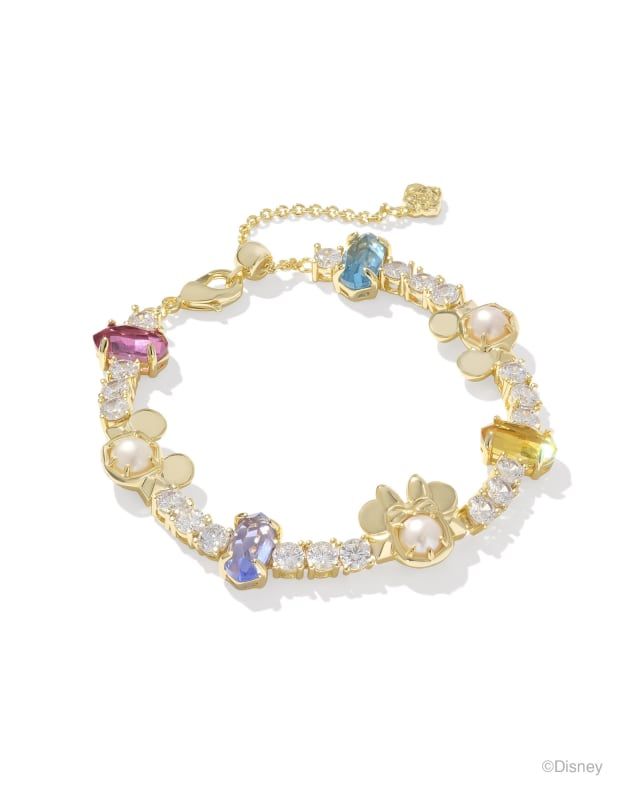 Disney | Kendra Scott Gold Mickey Mouse and Minnie Mouse Tennis Bracelet in Multi Mix | Kendra Scott