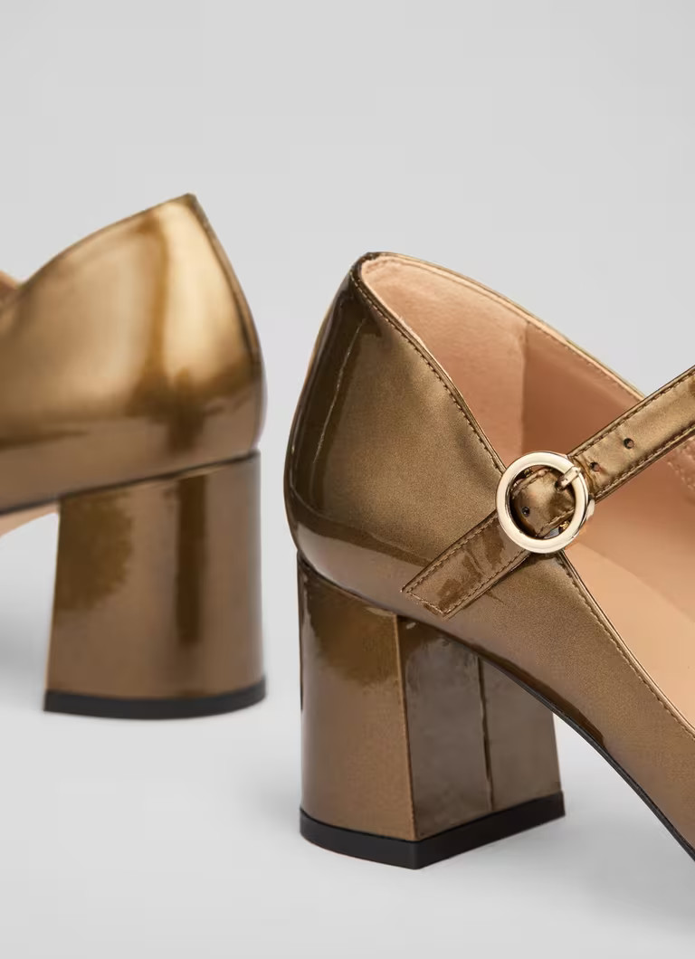 Winter Dark Gold Mary Jane Block Heel | L.K. Bennett (UK)