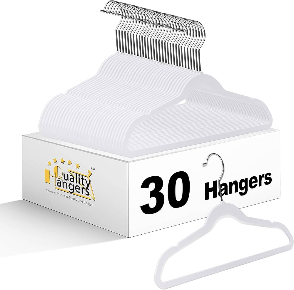 Quality Kids Plastic 30 Pack Non Velvet Non-Flocked Thin Compact Children's Hangers Swivel Hook f... | Amazon (US)