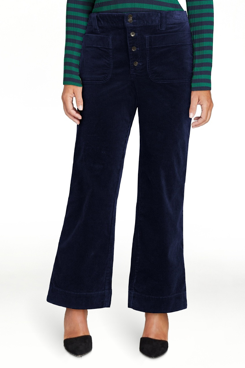 Free Assembly Women's High Rise Cropped Flare Corduroy Pants with Patch Pockets, 27” Inseam, Si... | Walmart (US)