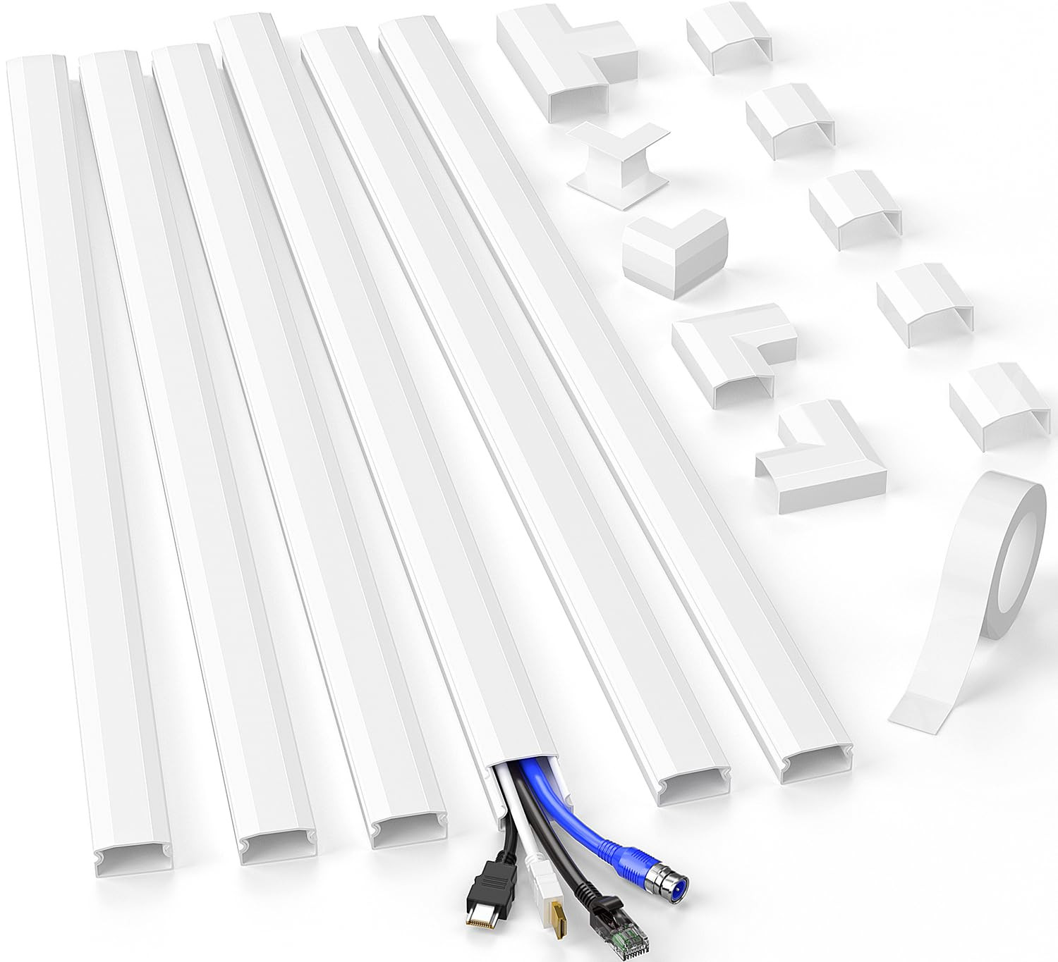 Delamu Cord Hider, 94.5in Cord Covers for Wires on Wall, Large Cable Hider Wire Covers for Cords,... | Amazon (US)