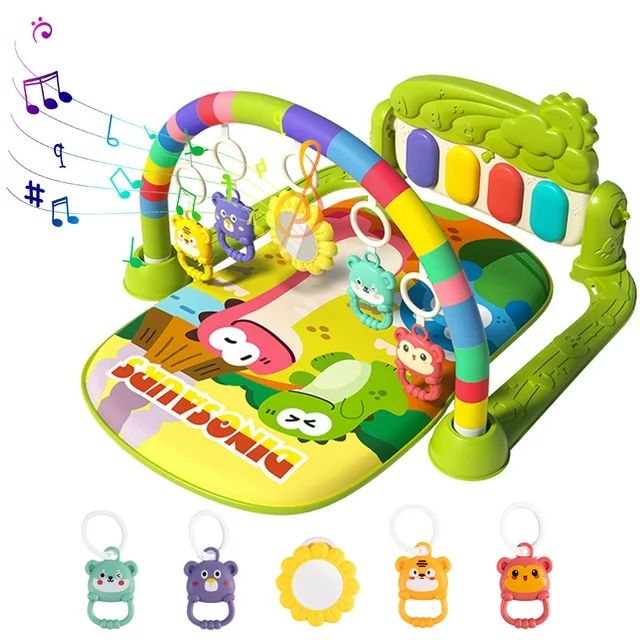 Baby Gym Play Mat Kick Play Piano Gym with Musical Tummy Time Mat Activity Center for Newborn Inf... | Walmart (US)