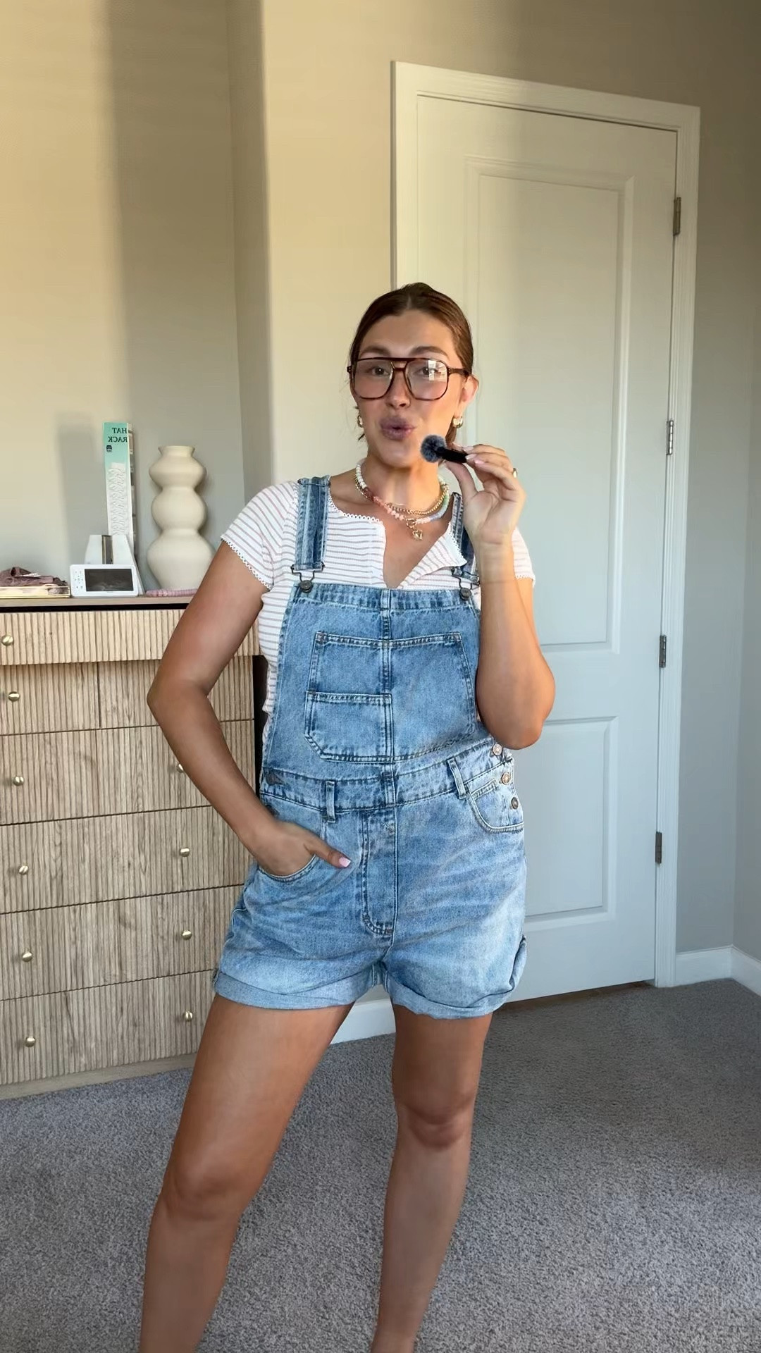 MOM OUTFIT! postpartum and breastfeeding friendly! Wearing true size medium in overalls - went up one size in top!

#LTKmomlife #LTKTall #LTKootd
