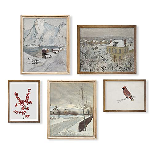 Christmas Wall Art - Boho French Country Bathroom Poster Print - Vintage Farmhouse Holiday Wall Deco | Amazon (US)