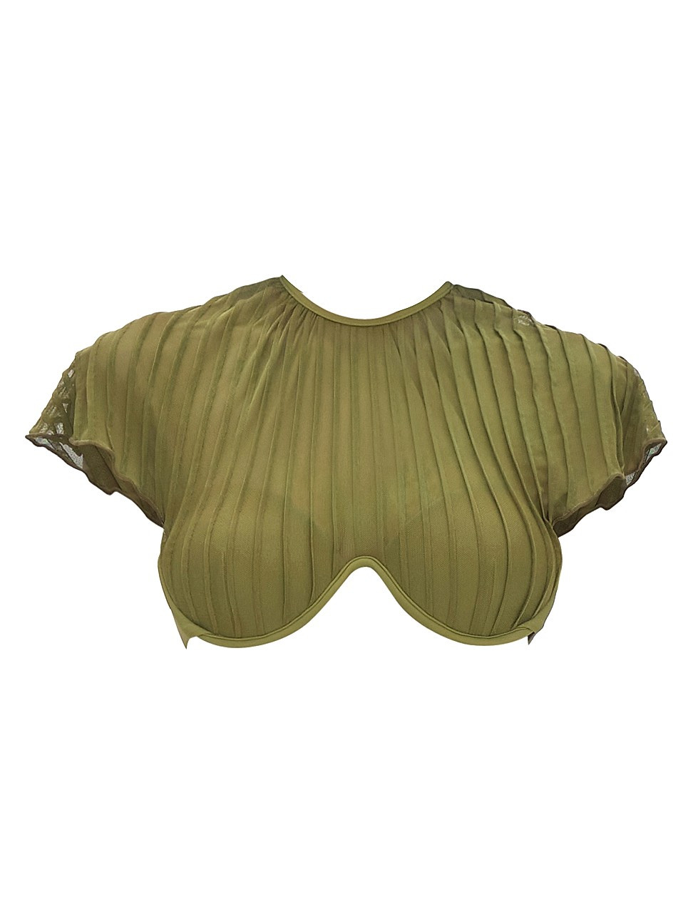 Women's Gara Mesh Overlay Bikini Top - Green - Size Small | Saks Fifth Avenue