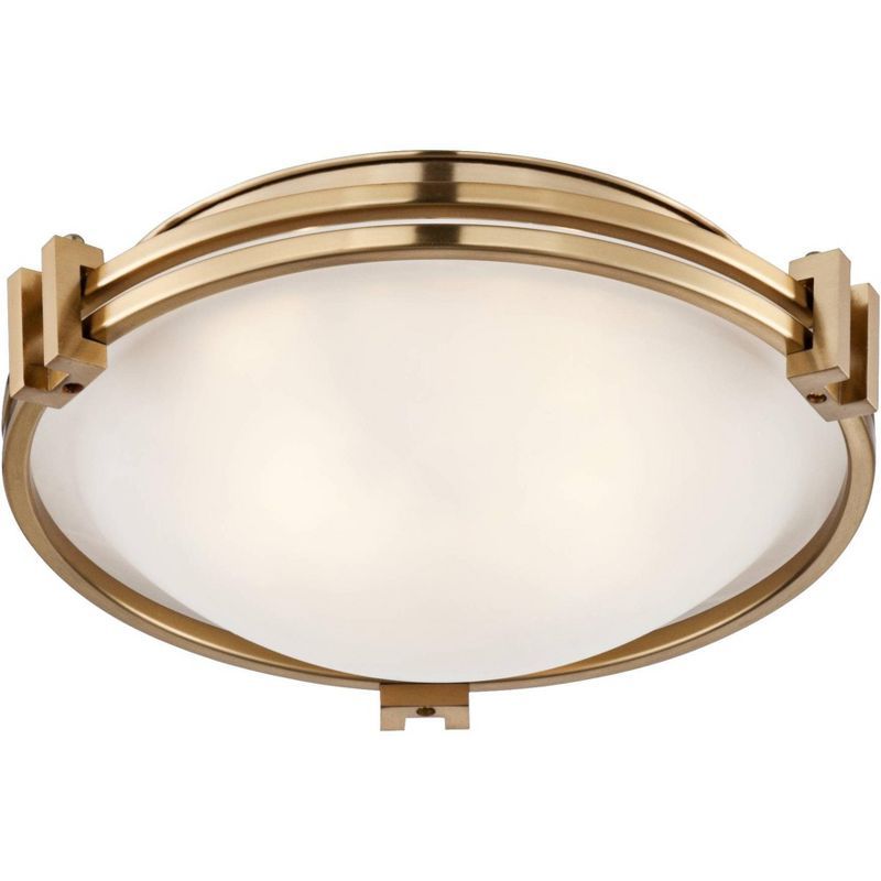 Possini Euro Design Modern Art Deco Ceiling Light Flush Mount Fixture Warm Brass 12 3/4" Wide Sat... | Target