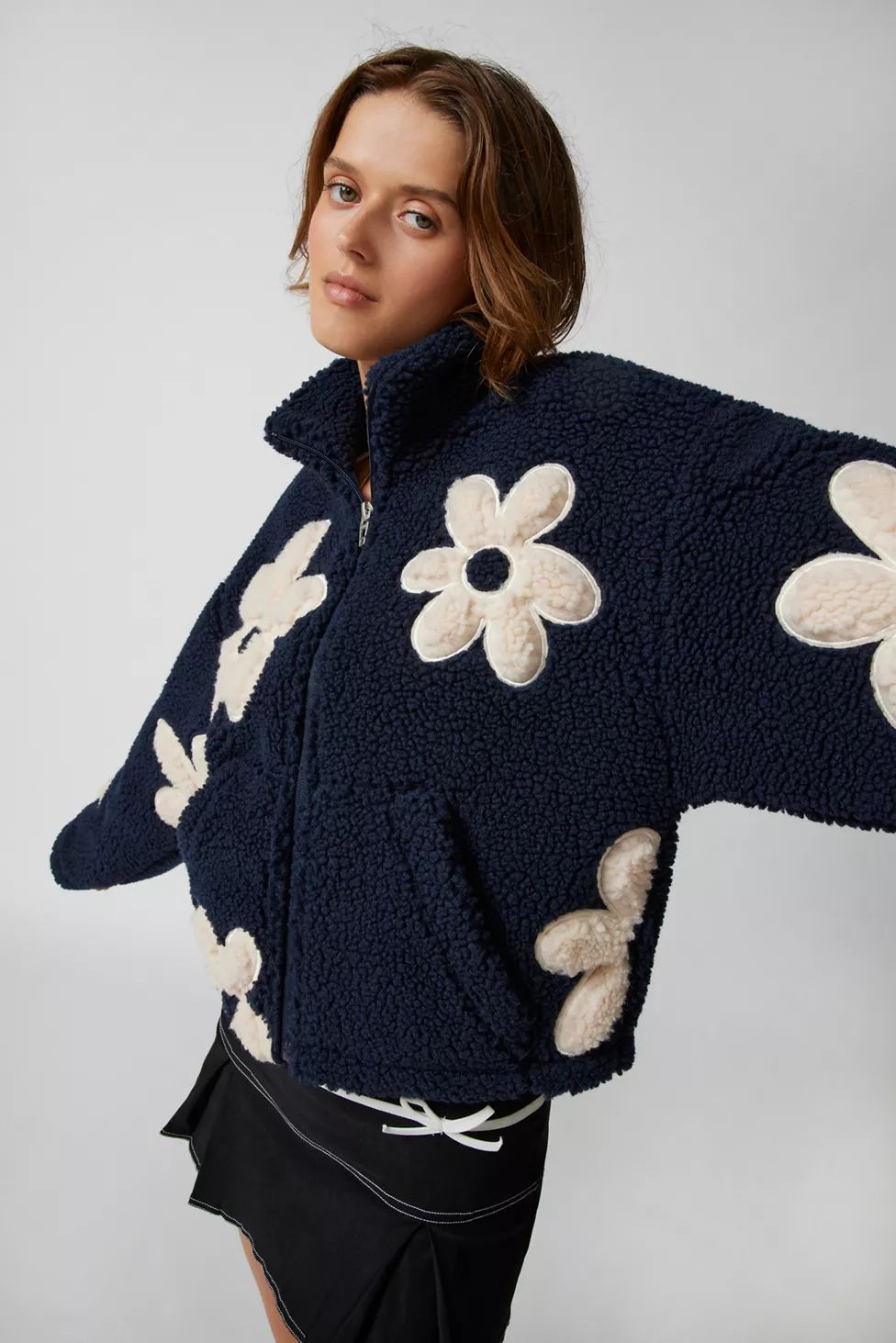 BLANKNYC Flower Child Fleece Zip-Up Jacket | Urban Outfitters (US and RoW)