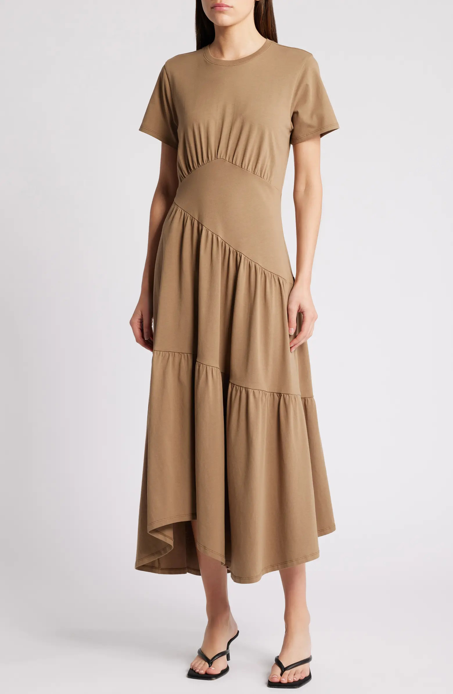 Asymmetric Tiered Ruffle Knit Dress | Nordstrom