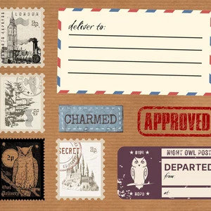 Printable Owl Delivery Stamps Labels Seal For Witchy Envelopes Wizard Themed Invitations And Gift... | Etsy (US)