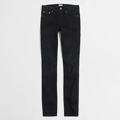 Factory distressed black skinny jean with 28&#034; inseam | J.Crew Factory