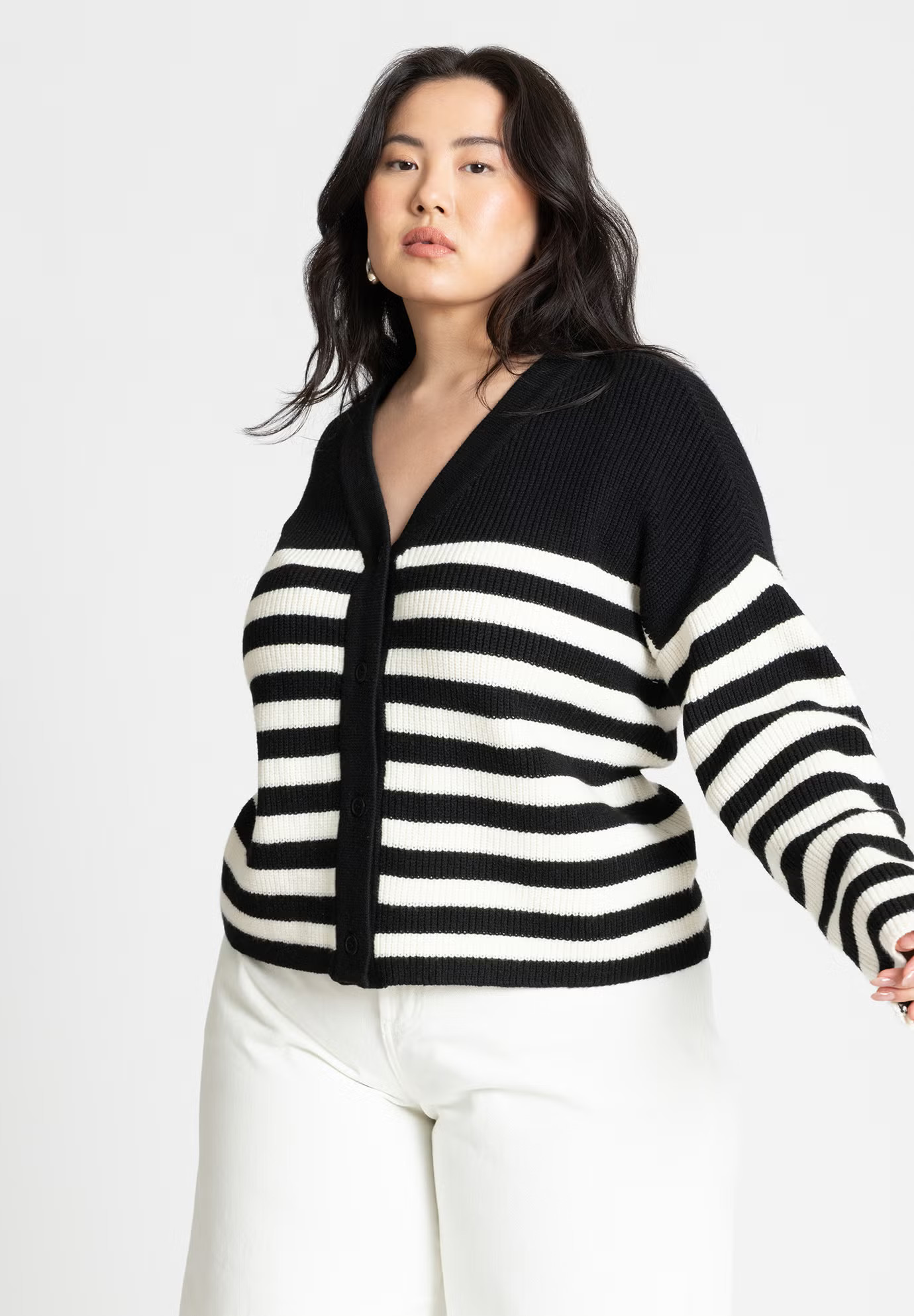 Oversized Stripe Sweater | Eloquii