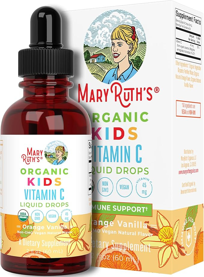 USDA Organic Kids Vitamin C Drops by MaryRuth’s | Vegan Vitamin C Supplement for Ages 4-13 | Im... | Amazon (US)