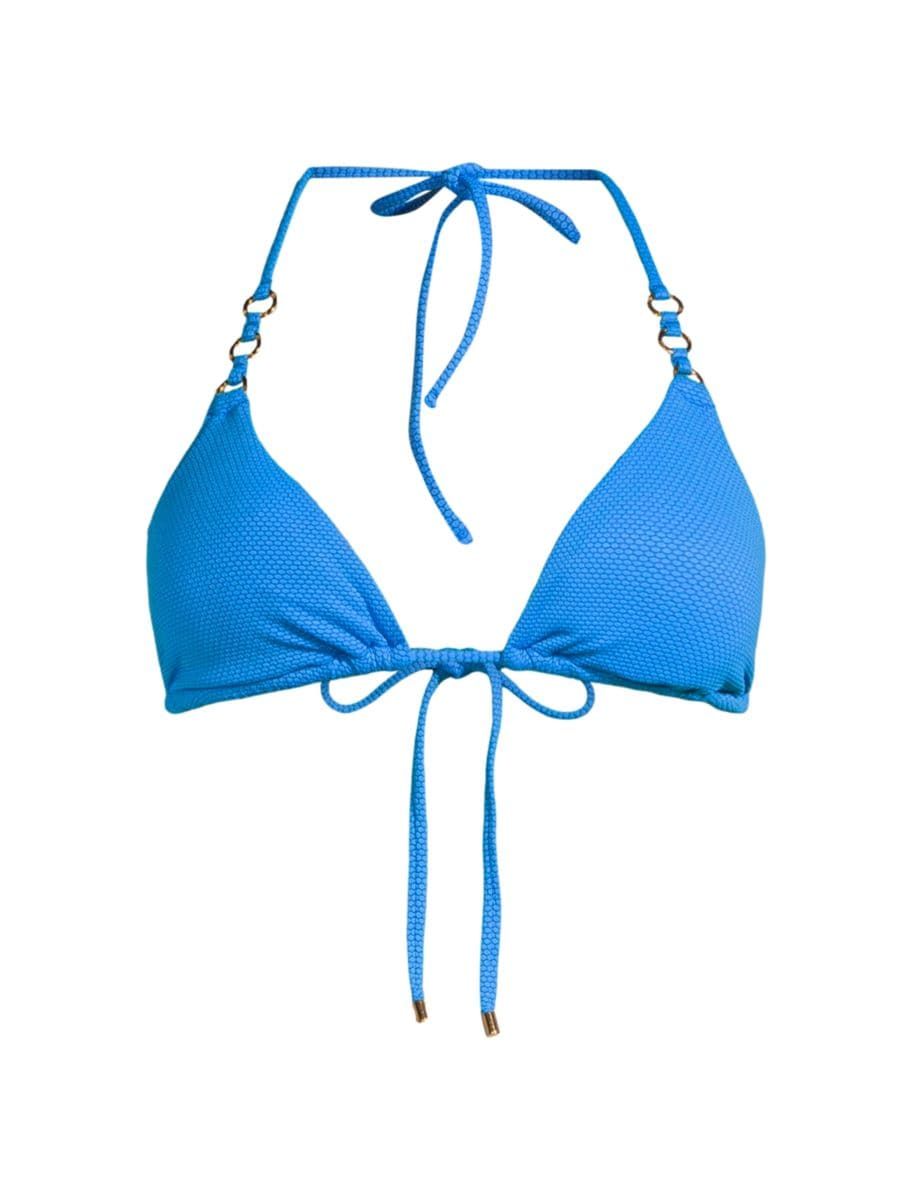Link Textured Triangle Bikini Top | Saks Fifth Avenue