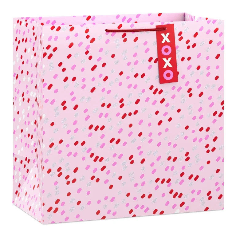 Hallmark Extra-Deep Valentine's Day Gift Bag (Dash Dots on Pink) | Walmart (US)