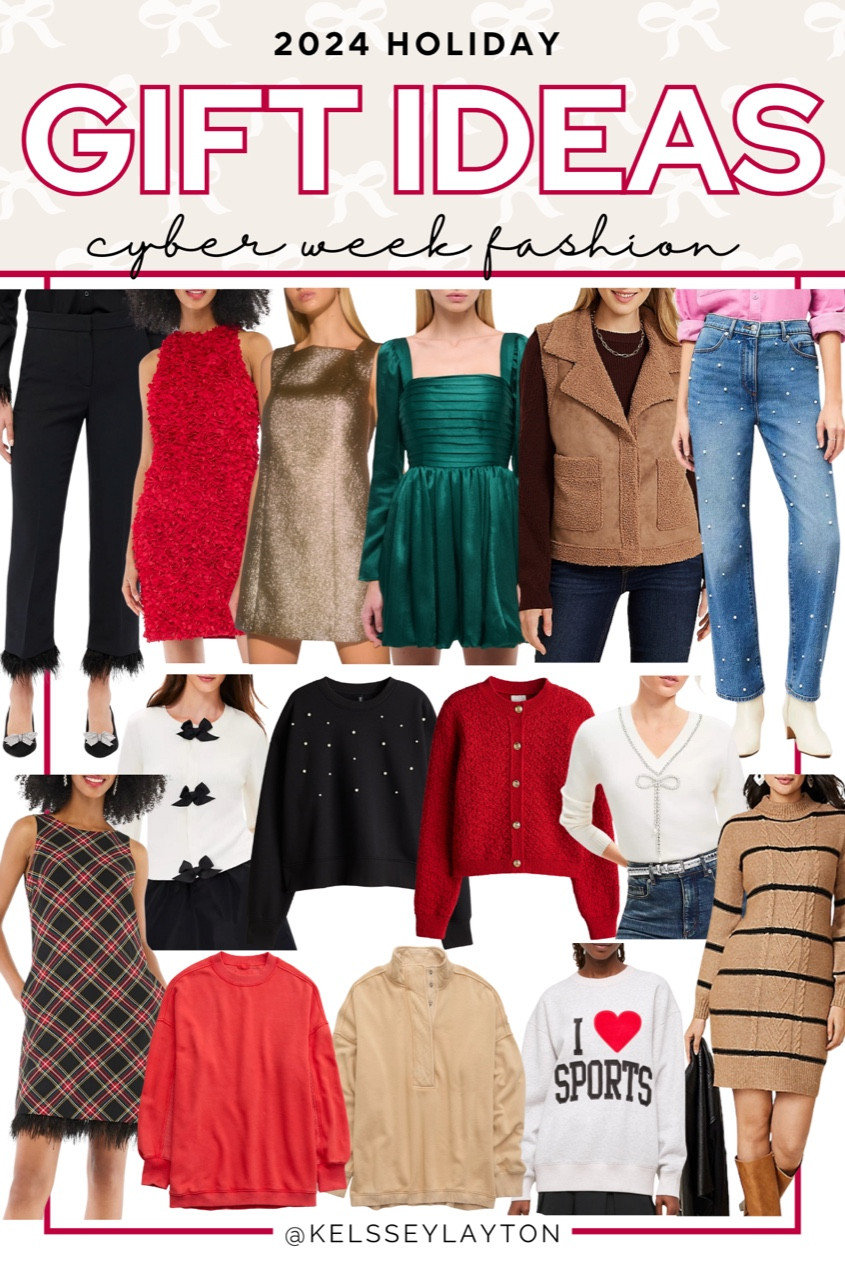 Gift guide for cyber week fashion deals, Christmas gift ideas for new outfits, kelssey Layton gift guide 

#LTKGiftGuide #LTKSaleAlert #LTKCyberWeek