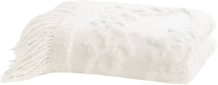 Madison Park 100% Cotton Tufted Chenille Design With Fringe Tassel Luxury Elegant Chic Lightweigh... | Amazon (US)