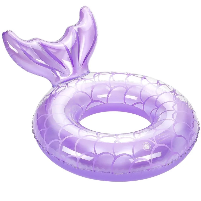 MoKo Mermaid Pool Floaties for Kids & Adults, Inflatable Swimming Ring Summer Toy, Purple | Walmart (US)