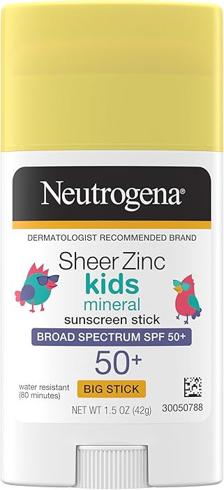 Neutrogena Sheer Zinc Oxide Kids Mineral Sunscreen Stick, Broad Spectrum SPF 50+ & UVA/UVB Protec... | Amazon (US)