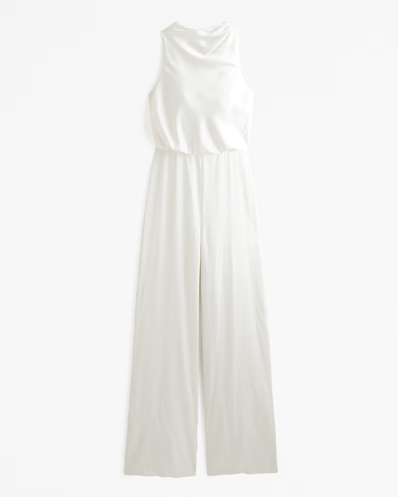 High-Neck Draped Jumpsuit | Abercrombie & Fitch (US)
