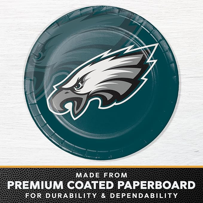 Trendware Philadelphia Eagles Paper Plate and Napkin Party Kit, Serves 16 | Amazon (US)