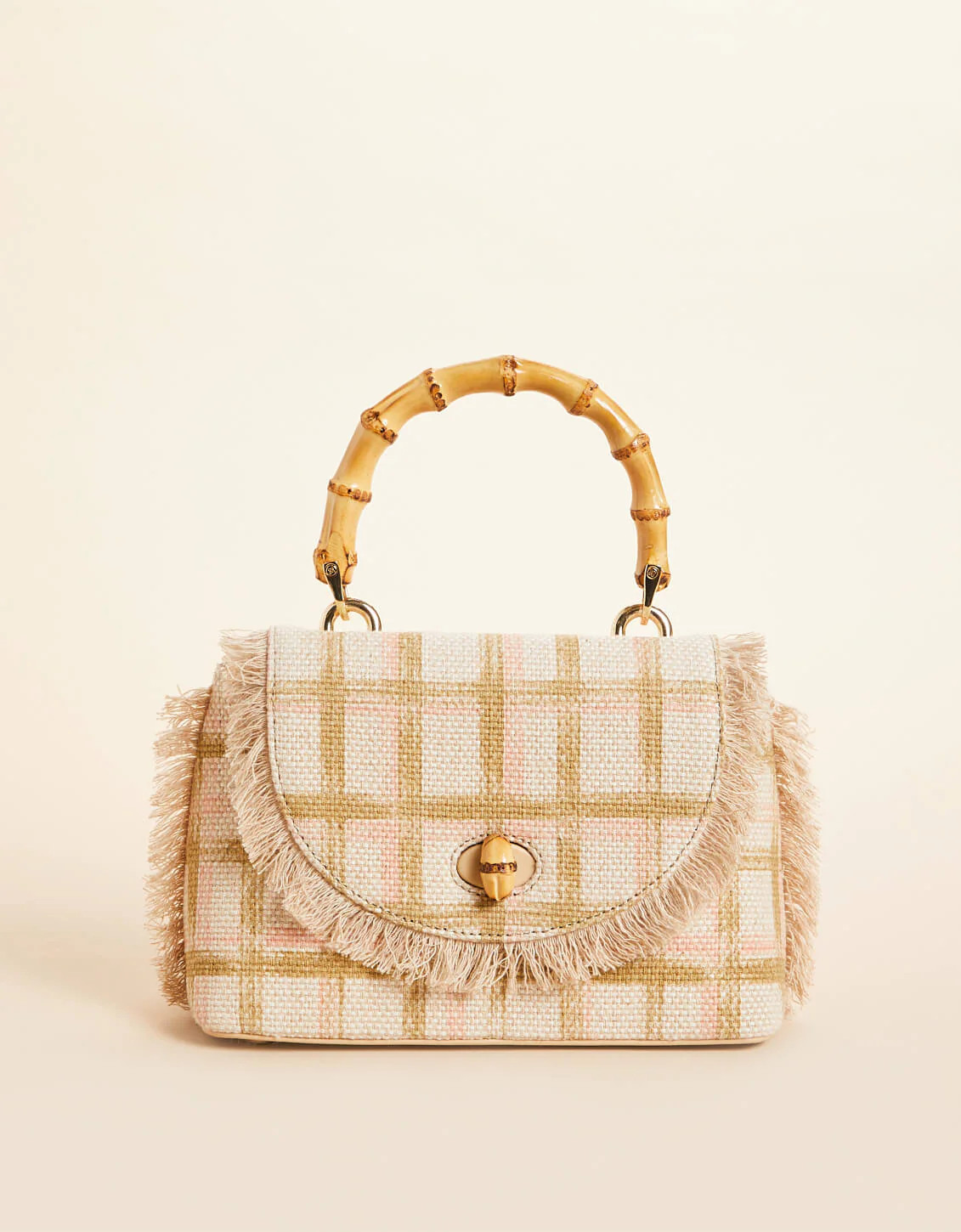 Top Handle Clutch Calm Waters Plaid Bamboo | Spartina 449