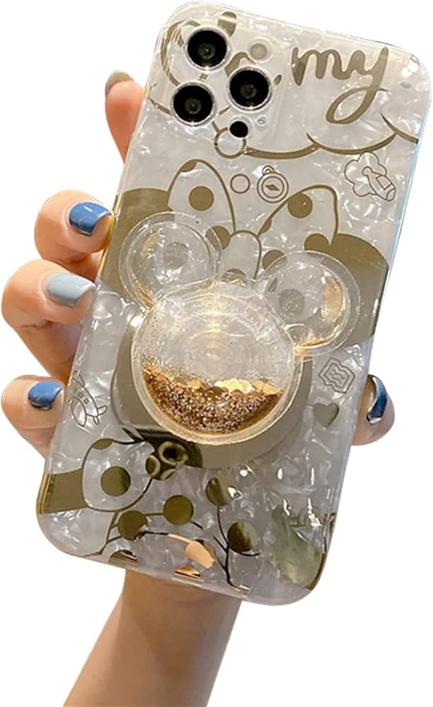 DEAVON Cute Case for iPhone 13 Pro Max,Cute Golden Minnie Sparkle Bling Cover with Quicksand Cell... | Amazon (US)