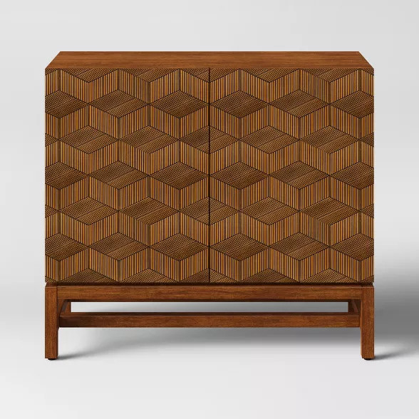 Tachuri Geometric Front 2 Door Cabinet Brown - Opalhouse™ | Target