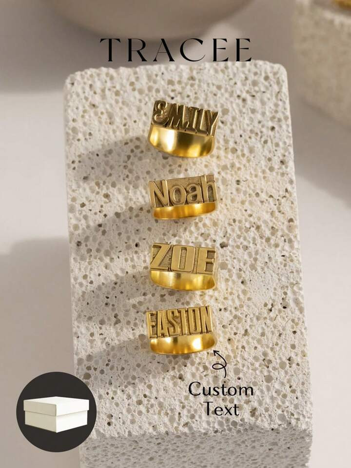TRACEE - Personalized Name Ring - Customized Name Ring - Birthday Ring - Gift For Mother - Mother... | SHEIN