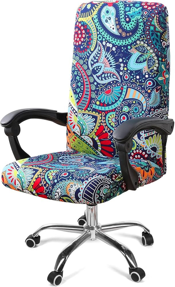 Smiry Stretch Printed Office Computer Chair Covers, Universal Desk Rotating Chair Slipcovers Remo... | Amazon (US)