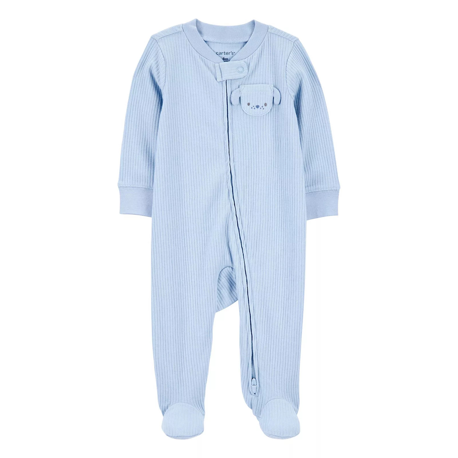 Baby Boy Carter's Ribbed 2-Way Zip Sleep & Play Pajamas, Boy's, Size: 9 Months, Blue | Kohl's