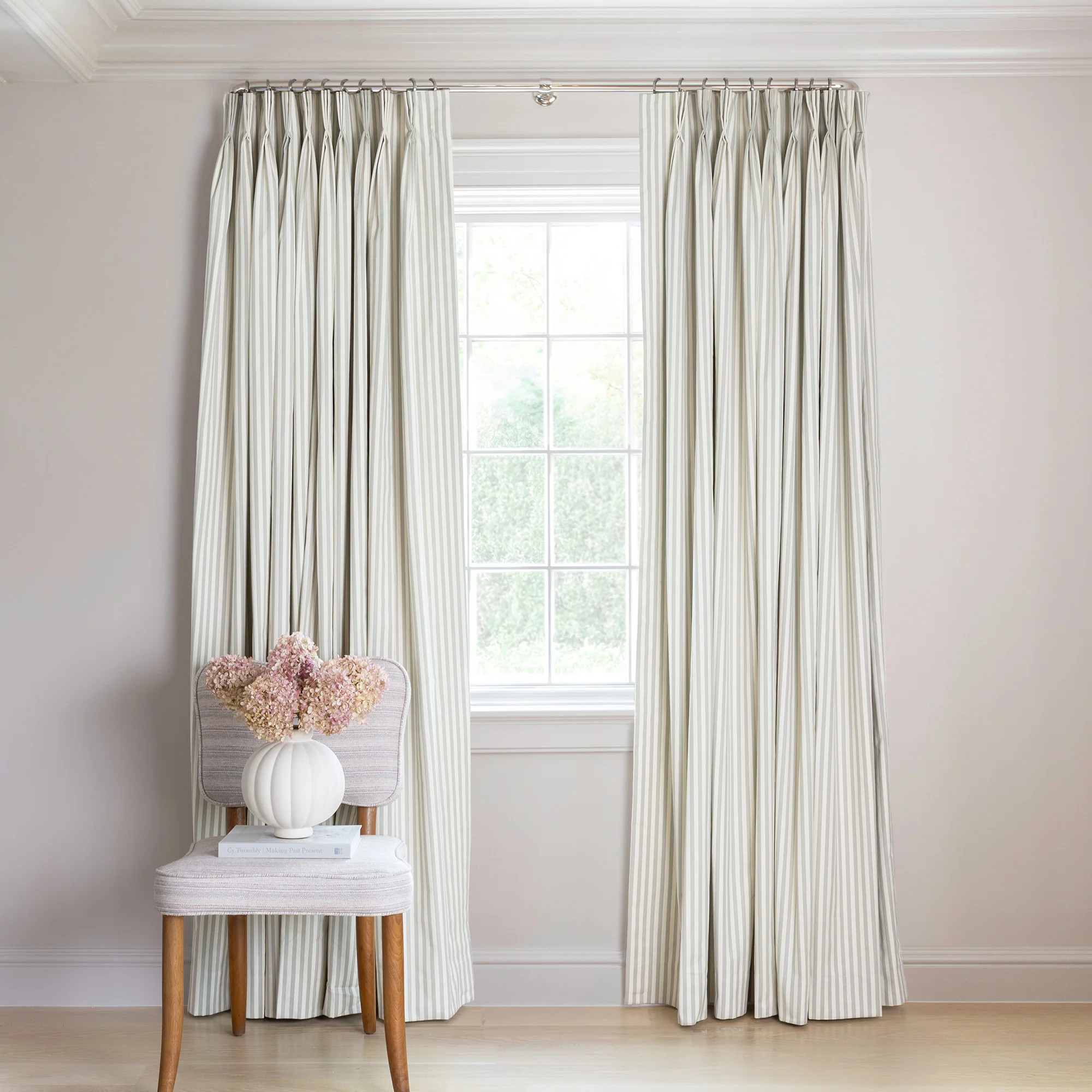 Green Striped Curtains: Louisa Sage | Pepper Home | Pepper Home