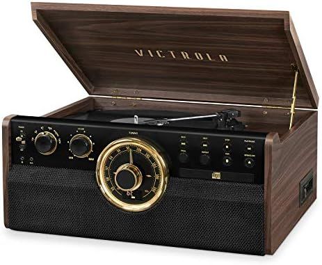 Victrola Empire Mid-Century 6-in-1 Turntable with 3 Speed Record Player, Bluetooth Connectivity, Rad | Amazon (US)
