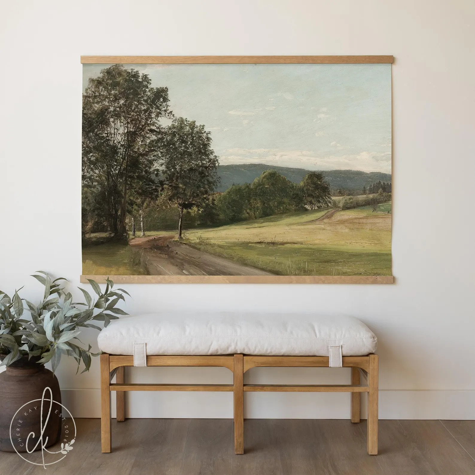 Country Landscape Canvas Tapestry | Scenic Meadow Painting, Oversized Wall Art | T35 | Etsy (US)